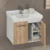 Тумба-умывальник Рига-60 дуб сонома с раковиной 9335-60 (4142213)