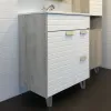 Тумба-умывальник Клеон-75Н белый/дуб дымчатый с раковиной Quadro 75 (00-00004758)
