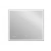 Зеркало LED 011 design 100x80 с подсветкой часы металл. рамка прямоугольное KN-LU-LED011*100-d-Os