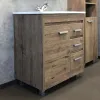 Тумба-умывальник Марио-75 дуб темный с раковиной Quadro 75