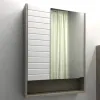 Зеркало-шкаф Клеон-60 белый/дуб дымчатый COMFORTY