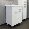 Тумба-умывальник Модена М-60 белая матовая с раковиной Quadro 60