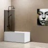 Душевая шторка на ванну VSB-11800CLB, 800*1400, черный, стекло тонированное Vincea