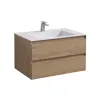 База под раковину Luka 800 подвесная, 2 выкатных ящика soft-close, N.Oak VMC-2L800NO Vincea