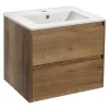 База под раковину Gio 600 подвесная, 2 выкатных ящика soft-close, T.Oak VMC-2G600TO Vincea