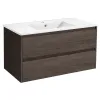 База под раковину Gio 100 подвесная, 2 выкатных ящика soft-close, R.Oak VMC-2G100RO Vincea