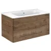 База под раковину Paola 1000 подвесная, 2 выкатных ящика soft close, V.Oak VMC-2P100VO Vincea