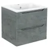 База под раковину Norma 600 подвесная, 2 выкатных ящика soft close, Beton VMC-2N600BT Vincea