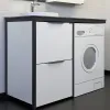 Тумба с раковиной Лозанна-120 белый с графитовой столешницей Comforty
