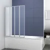 Душевая шторка на ванну VSB-3110CL, 100х140, хром, стекло прозрачное Vincea