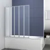 Душевая шторка на ванну VSB-32120CL, 120х140, хром, стекло прозрачное Vincea
