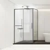Душевой уголок Slim Soft VSR-1SS9012CLGM, 120х90, вороненая сталь, стекло прозрачное Vincea