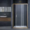 Душевая дверь Alpha VDS-3AL150CLG, 150, брашированное золото, стекло прозрачное Vincea
