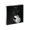 Термостат ShowerSelect Glass для двух потребителей, стеклянный, СМ (черный/хром) HANSGROHE 15738600