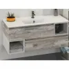 Тумба-умывальник Турин-120 дуб бежевый с раковиной 9120E