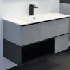 Тумба-умывальник Франкфурт-90 бетон светлый с раковиной Quadro 90, 00-00007342, COMFORTY