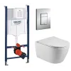 Инсталляция Grohe с кнопкой квадрат + Унитаз Aquatek Бетта c сиденьем микролифт