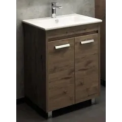 Тумба-умывальник Марио-60 дуб темный с раковиной Quadro 60