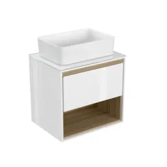 Тумба под раковину со столешницей подвесная LOUNA 60 SP-SZ-LOU60-BL/Wh белая
