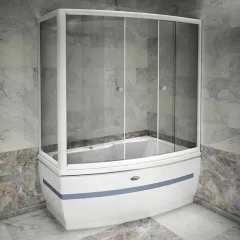 Стеклянная шторка на ванну Аризона (матовая) 1-08-1-0-0-0181