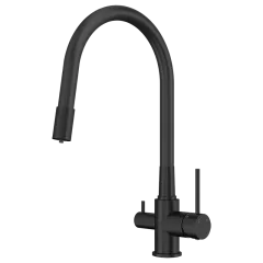 Смеситель для кухни однорычажный для фильтра с гибким изливом 56F5216-Black Elghansa