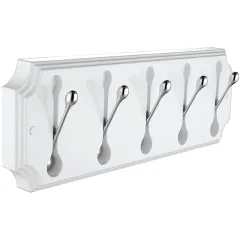 Панель пластик с 5 круглыми крючками HERMITAGE HRM-690-White/Chrome Elghansa
