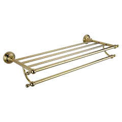 Полка для полотенец PRAKTIC Gold 56 см с держателем PRK-205-Gold Elghansa