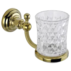Cтакан для ванной с держателем PRAKTIC Gold стекло PRK-412-Gold Elghansa