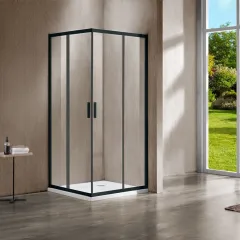 Душевой уголок Garda VSS-1G900CLB, 900*900, черный, стекло прозрачное Vincea