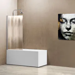 Душевая шторка на ванну VSB-11800CH, 800*1400, хром, стекло шиншилла Vincea