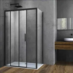 Душевой уголок Soft VSR-3SO9012CLB, 1200*900, черный, стекло прозрачное Vincea
