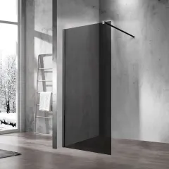 Душевая перегородка Walk-In VSW-1H900CGB, 900*2000, черный матовый, стекло тонированное Vincea