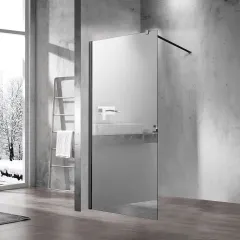 Душевая перегородка Walk-In VSW-1H900MRB, 900*2000, черный матовый, стекло зеркальное Vincea