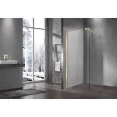 Душевая перегородка Walk-In VSW-1H120CLG, 1200*2000, матовый золотой, стекло прозрачное Vincea