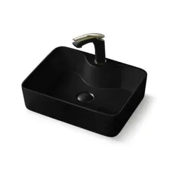 Раковина накладная керамическая 475х365х130 черная матовая VBS-127MB Vincea