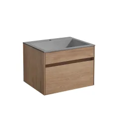 База под раковину Chiara 600 подвесная, 1 выкатной ящик soft-close, N.Oak VMC-2C600NO Vincea