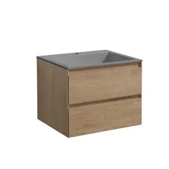 База под раковину Luka 600 подвесная, 2 выкатных ящика soft-close, N.Oak VMC-2L600NO Vincea