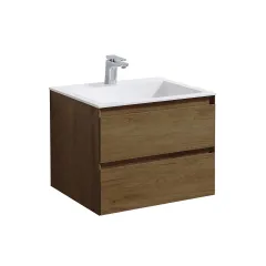 База под раковину Luka 600 подвесная, 2 выкатных ящика soft-close, T.Oak VMC-2L600TO Vincea
