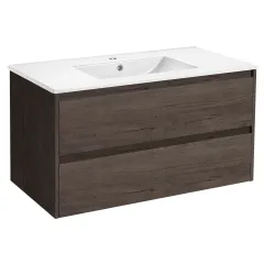 База под раковину Gio 100 подвесная, 2 выкатных ящика soft-close, R.Oak VMC-2G100RO Vincea