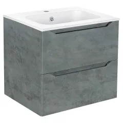 База под раковину Norma 600 подвесная, 2 выкатных ящика soft close, Beton VMC-2N600BT Vincea