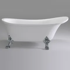 Ванна акриловая BA102CR 160х72 с комплектом ножек и донным клапаном цвет хром Comforty