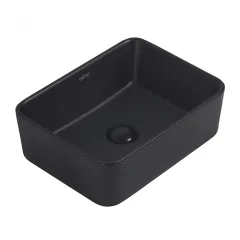 Раковина накладная Rechteck AC2213MB черная матовая Abber