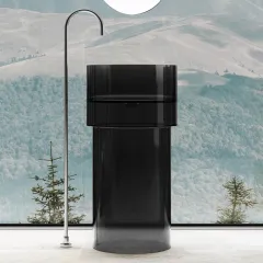 Раковина отдельностоящая прозрачная Kristall AT2701Onyx-H Abber