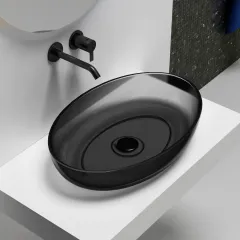 Раковина накладная прозрачная Kristall AT2801Onyx Abber