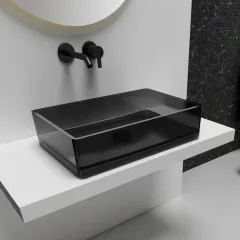 Раковина накладная прозрачная Kristall AT2803Onyx Abber