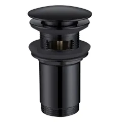 Донный клапан AF0010B с переливом, черный матовый ABBER