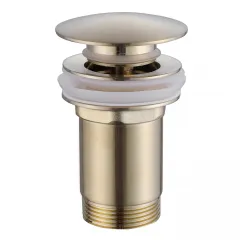 Донный клапан AF0010G с переливом, золото матовое ABBER