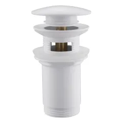Донный клапан AF0010W с переливом, белый ABBER