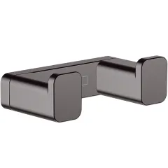 Крючок AddStoris двойной черный хром шлифованный 41755340 HANSGROHE