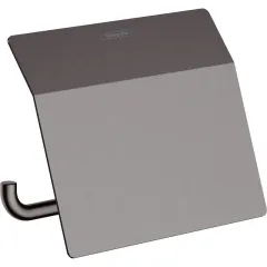 Бумагодержатель AddStoris черный хром шлифованный 41753340 HANSGROHE